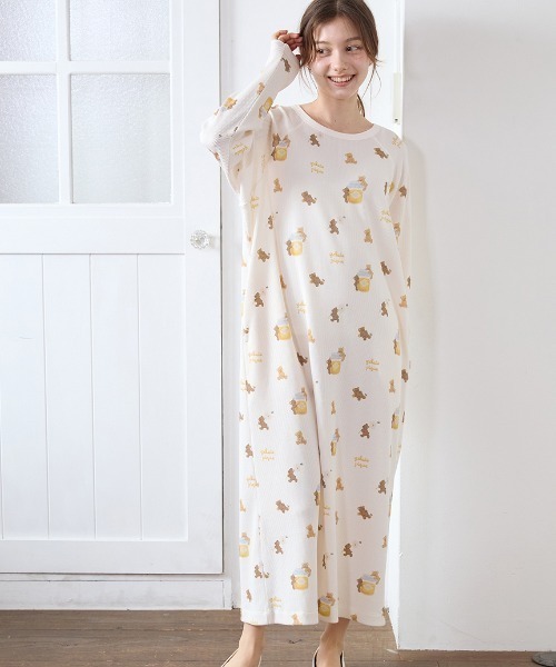 セール】はちみつベア柄ワンピース（ルームウェア/パジャマ）｜gelato