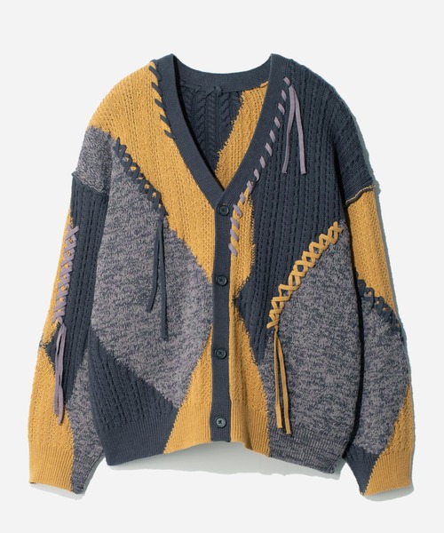 HARE（ハレ）の「ステッチキリカエニットカーディガン(HARE