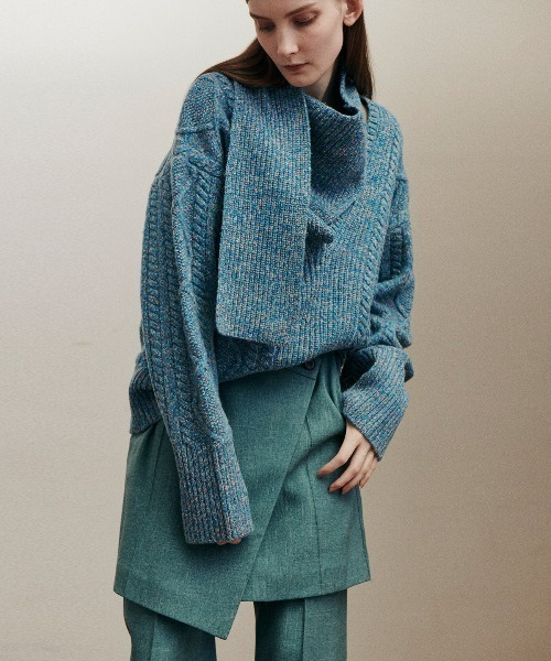 LE CIEL BLEU（ルシェルブルー）の「ネップヤーンケーブルニットトップ