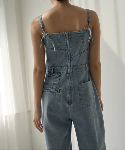 WILLFULLY（ウィルフリー）の「asymmetry patchwork denim all-in-one