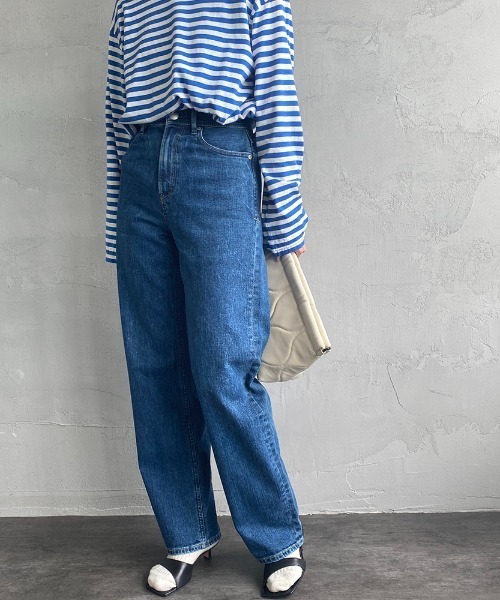 セール】[YANUK/ヤヌーク] LEA ハイウエスト ボーイズストレートデニム