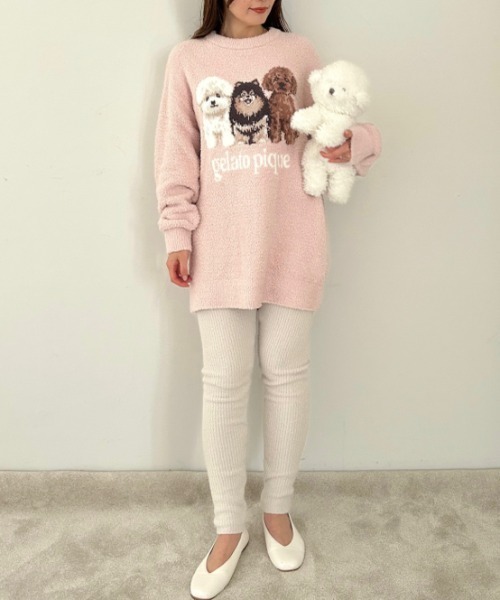 gelato pique（ジェラートピケ）の「パウダーDOG3柄ジャガードミニ