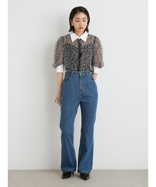 LILY BROWN（リリーブラウン）の「オーガニックフレアデニムパンツ