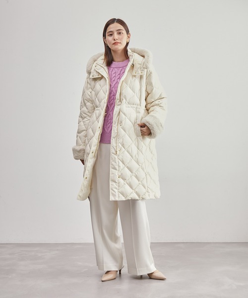 ROPE'（ロペ）の「【TAION×LIMONTA】 ファー付き 軽量キルティング