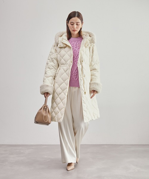 ROPE'（ロペ）の「【TAION×LIMONTA】 ファー付き 軽量キルティング