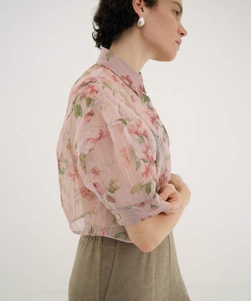 SHEER FLOWER SHORT SLEEVE SHIRTS（シャツ/ブラウス）｜CLANE（クラネ