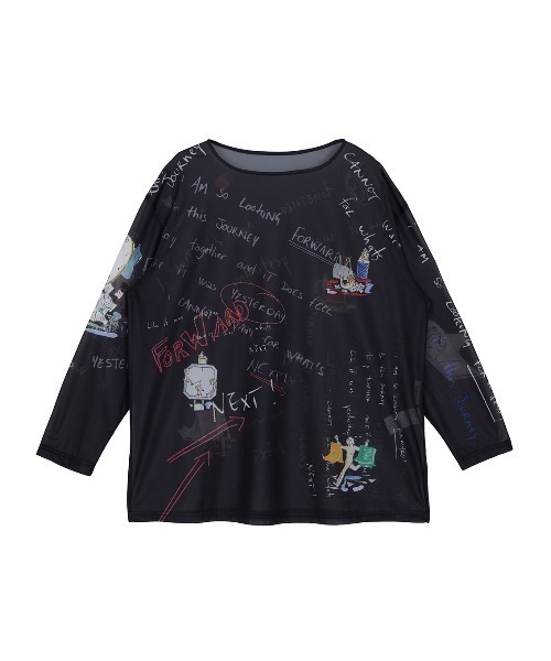 Ameri（アメリ）の「Gabrielle×AMERI 10TH HISTORY SHEER TOP（Tシャツ