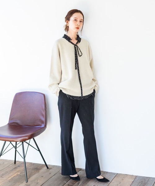 IENA（イエナ）の「ウォッシャブルラクーンMIX Vネックプルオーバー
