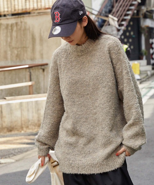 retock's】ループヤーン ビッグシルエットモックネックニット MONO