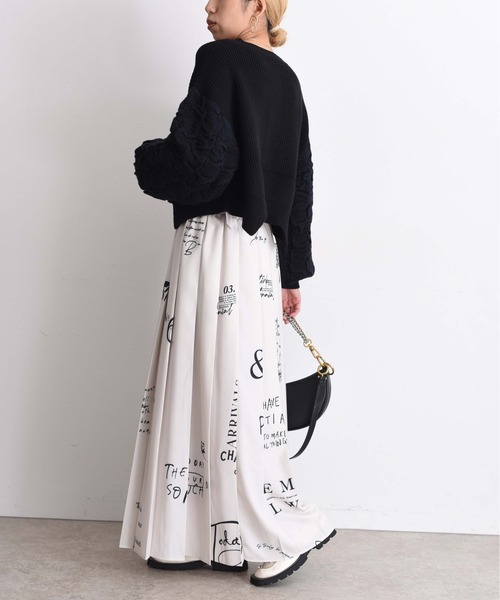 Eimee Law（エイミーロウ）の「テキストプリント プリーツスカート