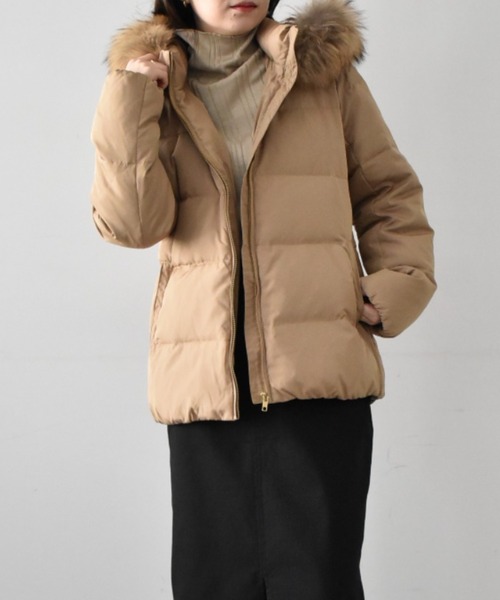 セール】リアルファー付ショート丈ダウンコート（ダウンジャケット