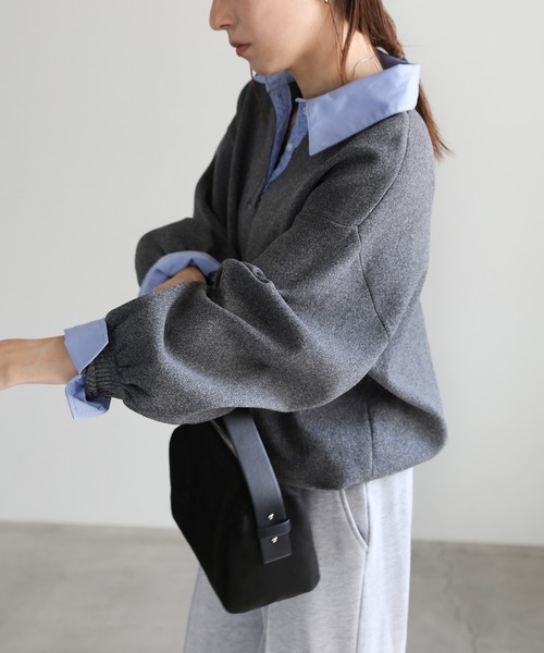 セール】シャツカラードッキングニット（ニット/セーター）｜select