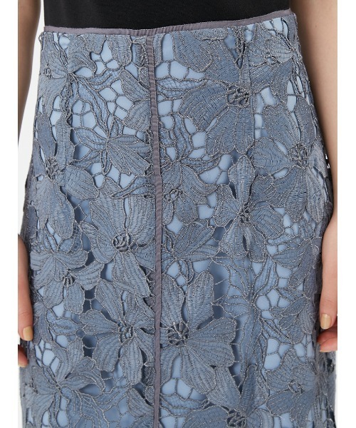 FRAY I.D（フレイアイディー）の「フラワーラメレースタイトスカート