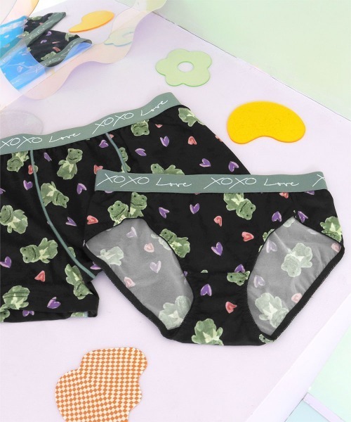カップルでお揃いOK】LOVE XOXO プレーンショーツ（ショーツ