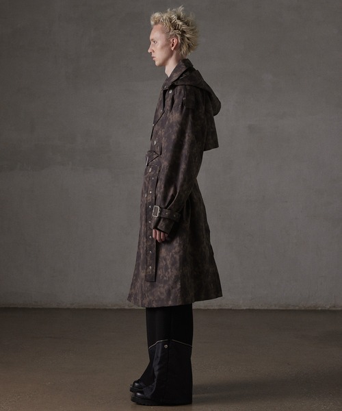 GRANCY】Patterned Long Trench Coat / 総柄ロングトレンチコート