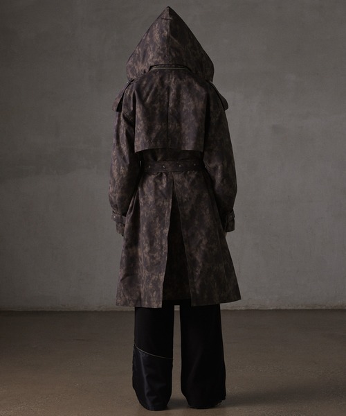 GRANCY】Patterned Long Trench Coat / 総柄ロングトレンチコート
