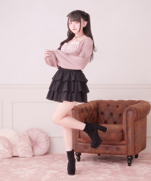 ハシゴレースアンサンブルニット（ニット/セーター）｜Pal elfy（パル