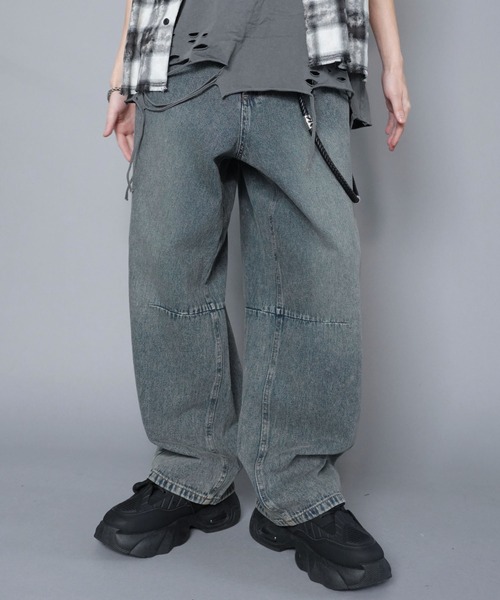 セール】バレルレッグジーンズ/カーブデニムパンツ（デニムパンツ