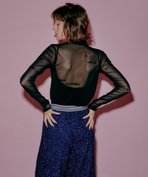 MAISON SPECIAL（メゾンスペシャル）の「Flocky Print Sheer Turtle