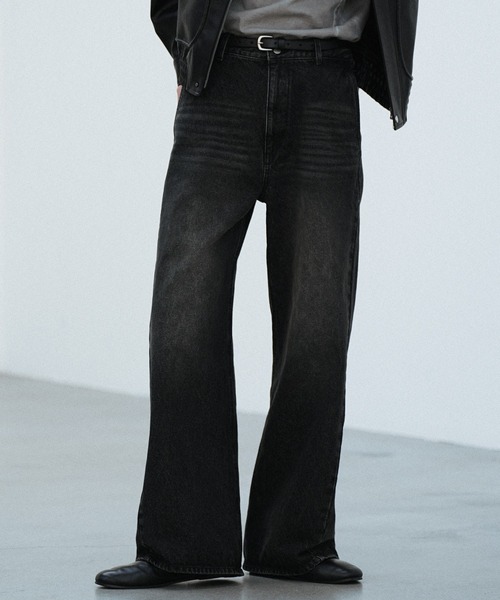 セール】CURVED FLARE DENIM SLACKS（デニムパンツ）｜WYM LIDNM