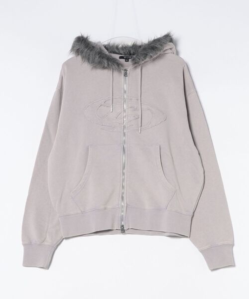 セール】ヴィンテージライク フードファー ジップパーカー / オーバル