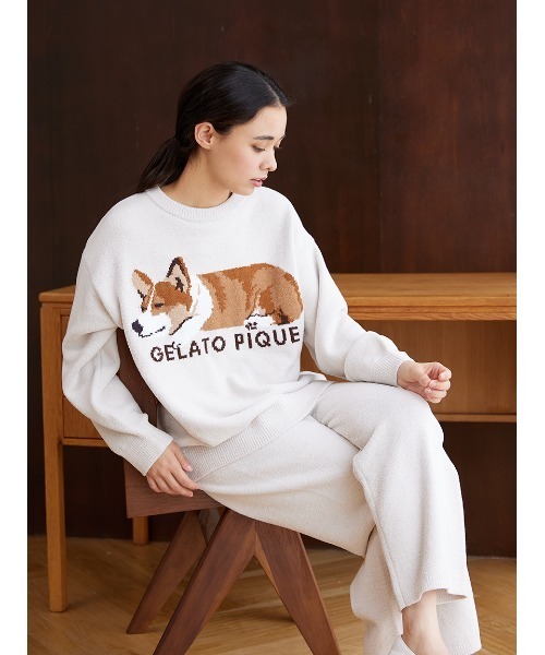 gelato pique（ジェラートピケ）の「エアモコSLEEPING DOG ジャガード
