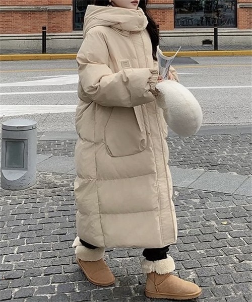 フード付き ロングダウンジャケット（ダウンジャケット/コート