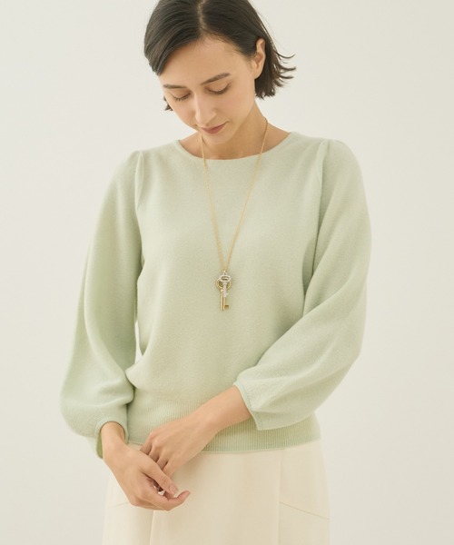 ANAYI（アナイ）の「紡毛ガーターパフスリーブ プルオーバー（ニット