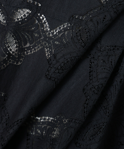 SLOBE IENA レースフリルVネックブラウス ナチュラル スローブ イエナ