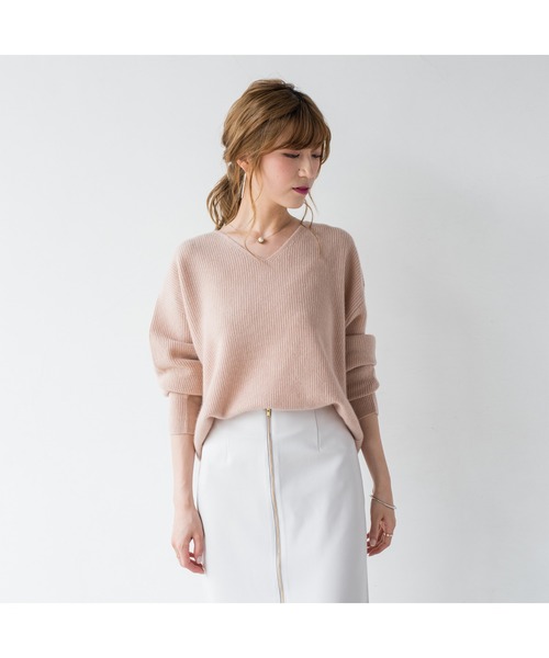 LOUNGEDRESS（ラウンジドレス）の「カシミヤ100畦Vネックニット