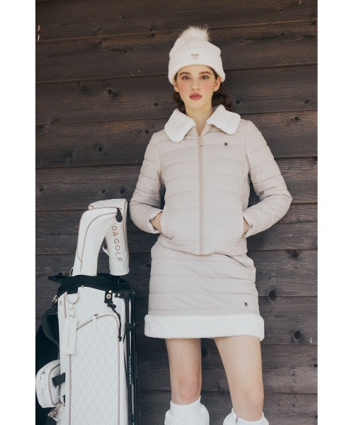 セール】【RIENDA GOLF】フェイクファーカラーキルティングジャケット