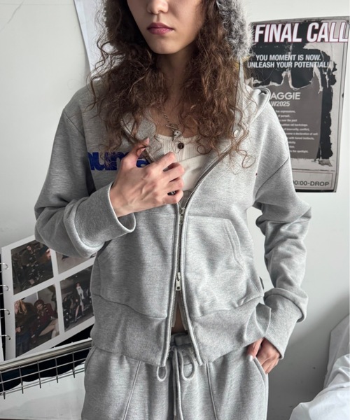 セットアップ】フルジップフーディスウェットパーカー（パーカー