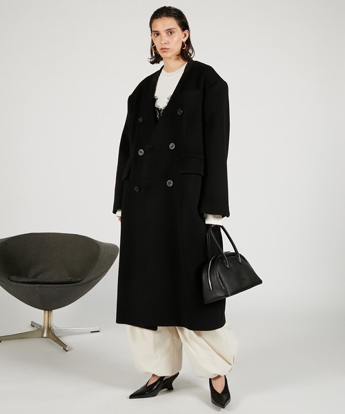 セール】マフラー付きコート / Coat with Muffler（ノーカラーコート