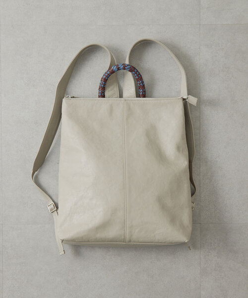 セール】《本革/A4サイズ対応》ミックス編みリュックサック（バック