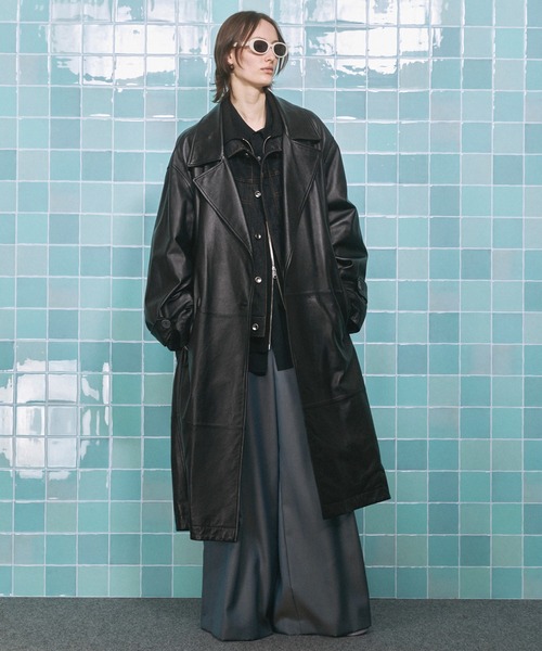 UNISEX》Sheep Leather Long coat/シープレザーロングコート【MAISON