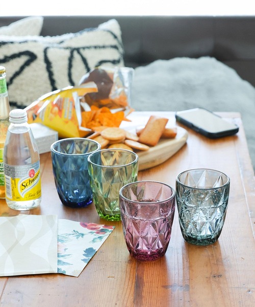 新生活・プチギフトにも】カラフルグラス4点セット / 251970（グラス