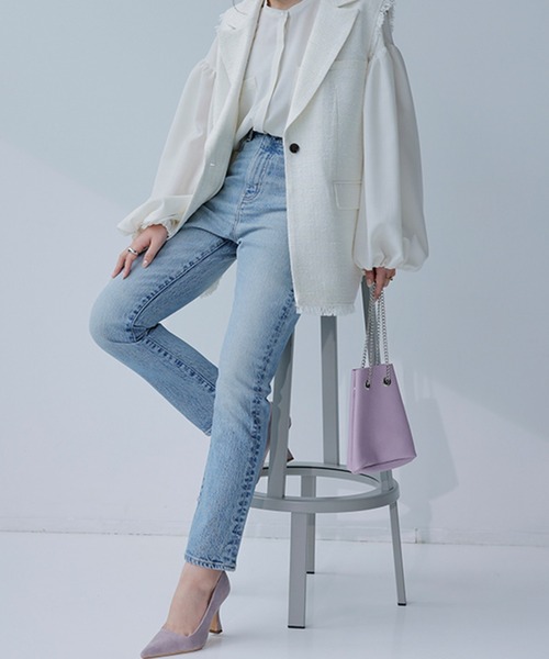 Slim straight denim/スリムストレートデニム（デニムパンツ）｜anuans