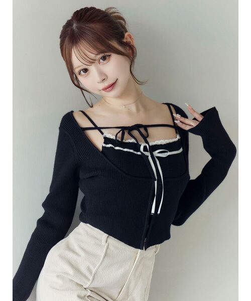 EATME（イートミー）の「バイカラーキャミニットアンサンブル（ニット