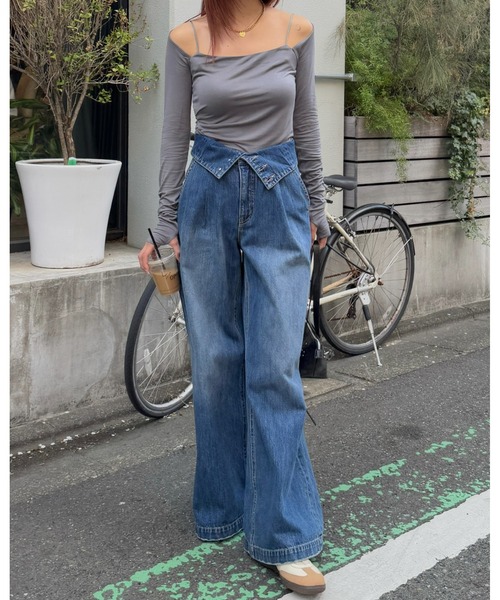 MOUSSY（マウジー）の「CORSET DESIGN バギーデニム（デニムパンツ