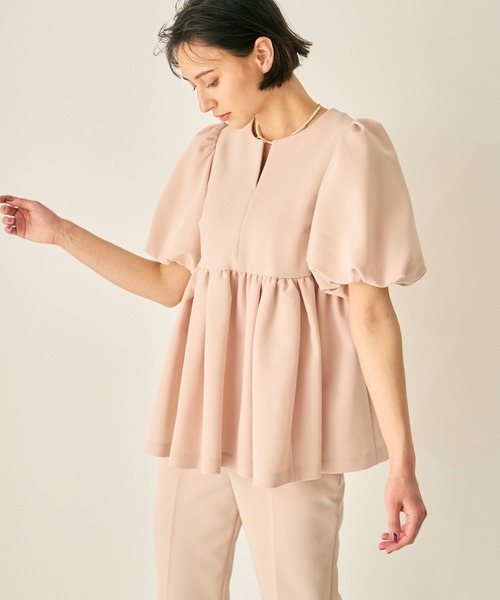 ANAYI（アナイ）の「ライトダブルクロスペプラムブラウス（シャツ