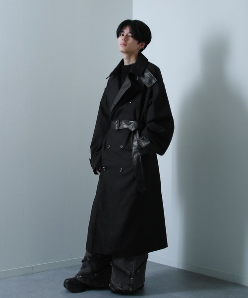 NILWAY（ニルウェイ）の「レザー切り替え配色トレンチコート（トレンチ