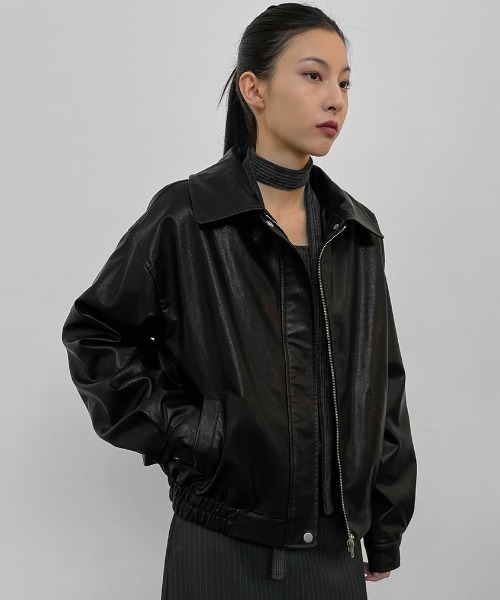 BLACKUP（ブラックアップ）の「[MADE] キロットファーレザージャンパー