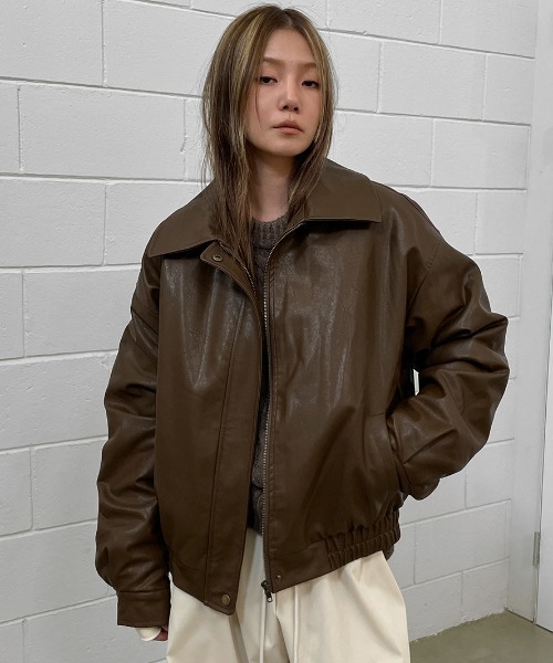 BLACKUP（ブラックアップ）の「[MADE] キロットファーレザージャンパー