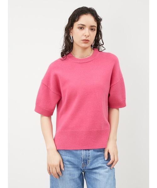 Mila Owen（ミラオーウェン）の「ミドルゲージハーフスリーブニット