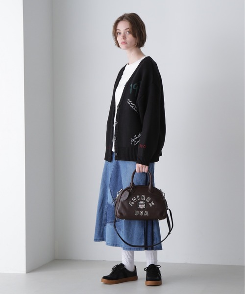 直営店限定》VARSITY LEATHER MINI-BOSTON BAG/ バーシティー レザー