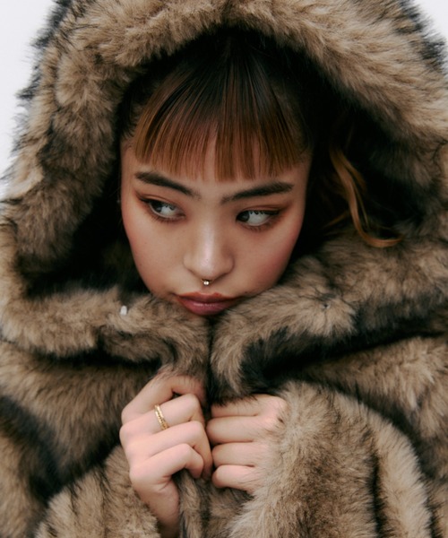 フード付きファージャケット（その他アウター）｜GOSSIP CLUB