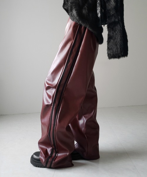 選べる4size ／ 2color 】2WAY サイドラインフェイクレザーワイド