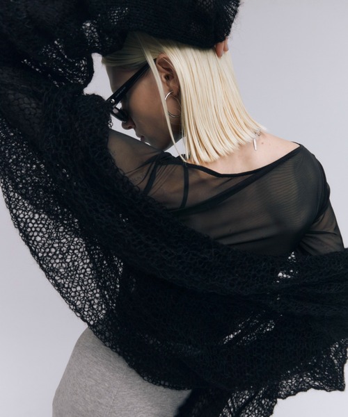 セール】MOHAIR HOLEDROP KNIT/モヘアホールドロップニット（ニット