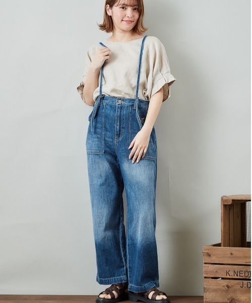 cepo（セポ）の「デニムサスペンダーサファリパンツ（デニムパンツ