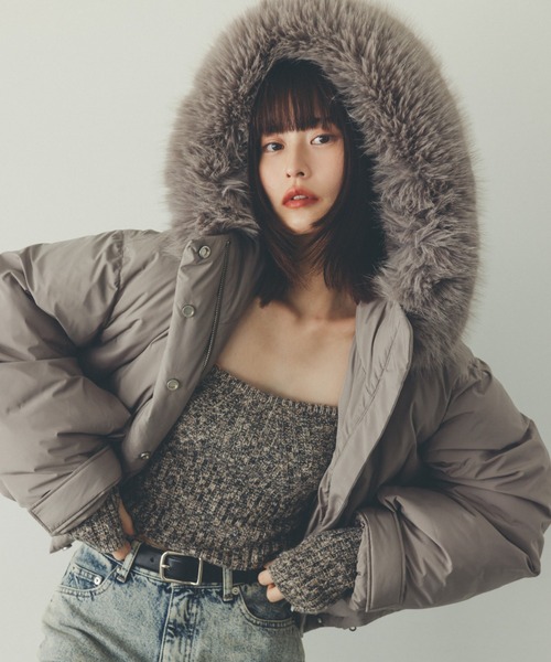 SNIDEL（スナイデル）の「フードファーショートダウン（ダウン